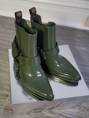 Louis Vuitton Green Rubber Rhapsody Ankle Boots 39